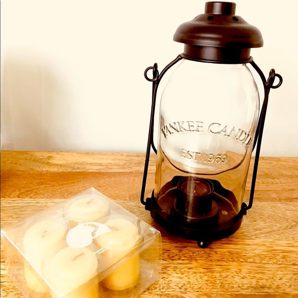 Yankee Candle lantern & Westbrook votive candles